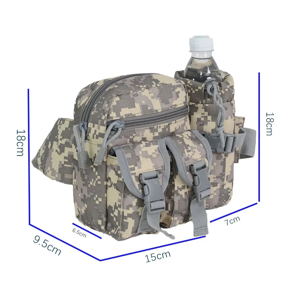 Outdoor Fanny Pack Waist Bag Pack Hip Bum EDC Bag with Adjustable Strap and Water Bottle Holder for Camping Hiking Hunting