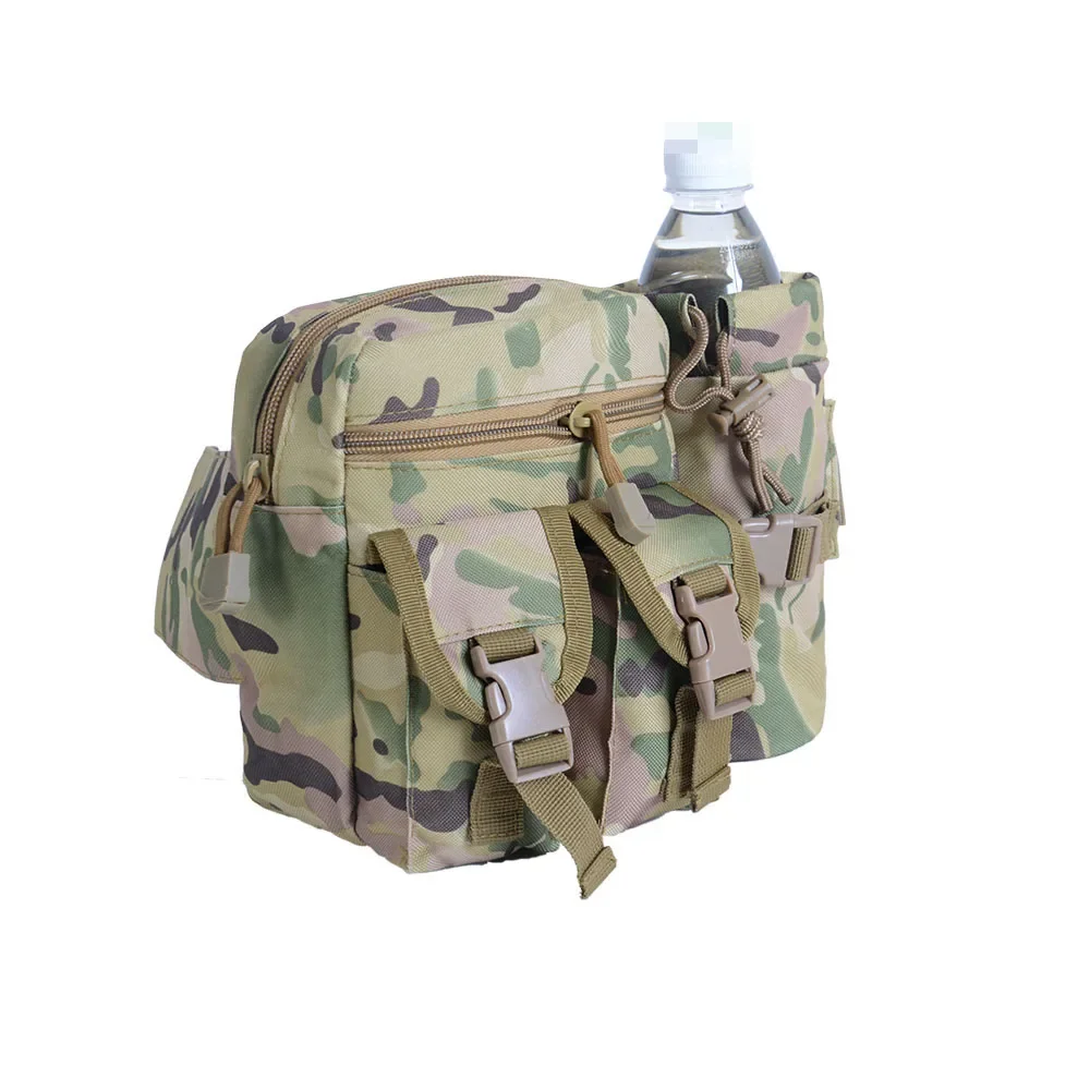 Outdoor Fanny Pack Waist Bag Pack Hip Bum EDC Bag with Adjustable Strap and Water Bottle Holder for Camping Hiking Hunting