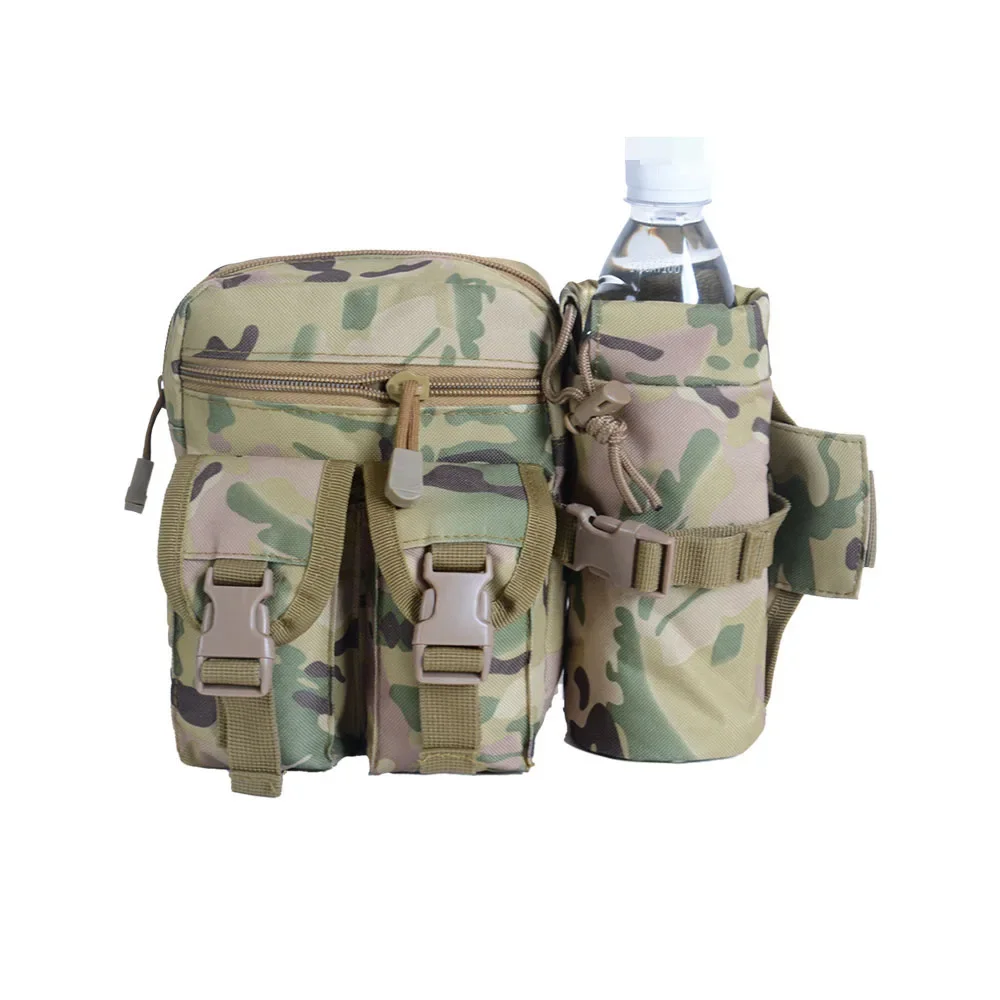 Outdoor Fanny Pack Waist Bag Pack Hip Bum EDC Bag with Adjustable Strap and Water Bottle Holder for Camping Hiking Hunting