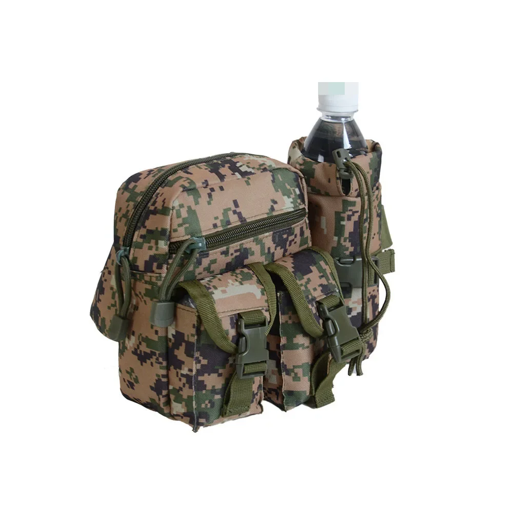 Outdoor Fanny Pack Waist Bag Pack Hip Bum EDC Bag with Adjustable Strap and Water Bottle Holder for Camping Hiking Hunting