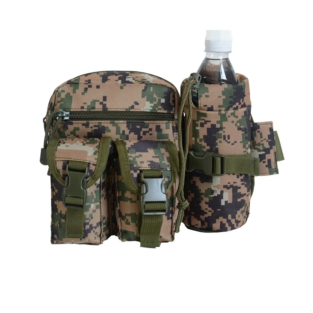 Outdoor Fanny Pack Waist Bag Pack Hip Bum EDC Bag with Adjustable Strap and Water Bottle Holder for Camping Hiking Hunting