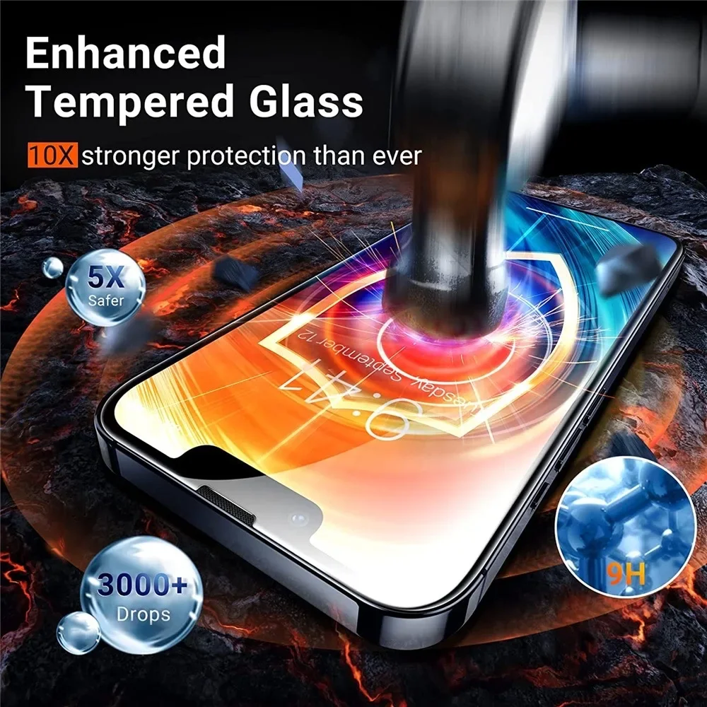 1-5Pcs Tempered Glass For IPhone 17 16 15 14 13 12 11 Pro Max X XR 12Mini 13Mini 6 7 8 14 Plus SE X XS XR Glass Screen Protector