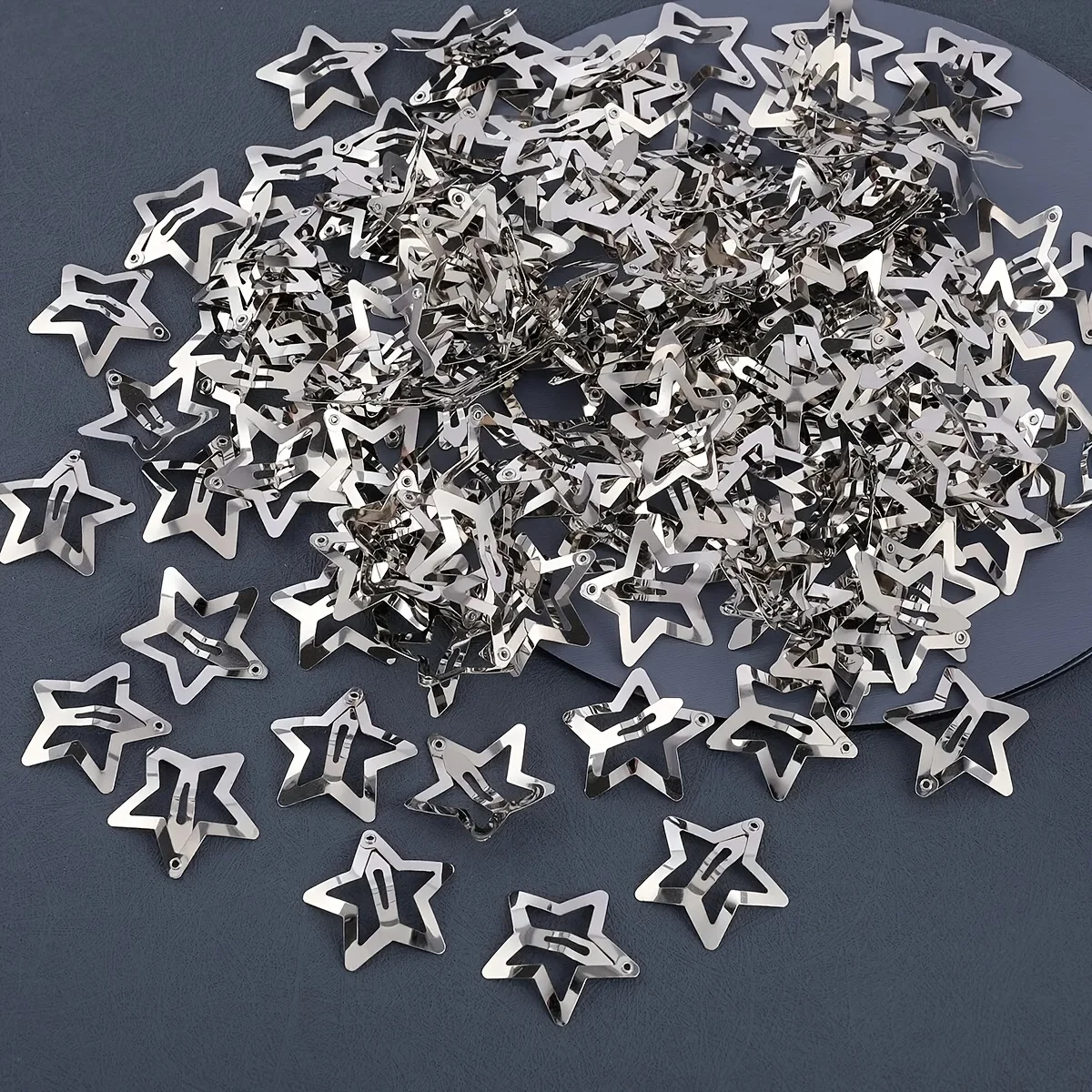 5/15/30/60/100/200pcs Y2K Silver Star Hair Clips for Girls Metal Snap Clip Hairpins Barrettes Hair Grip Jewel Hair Accessories