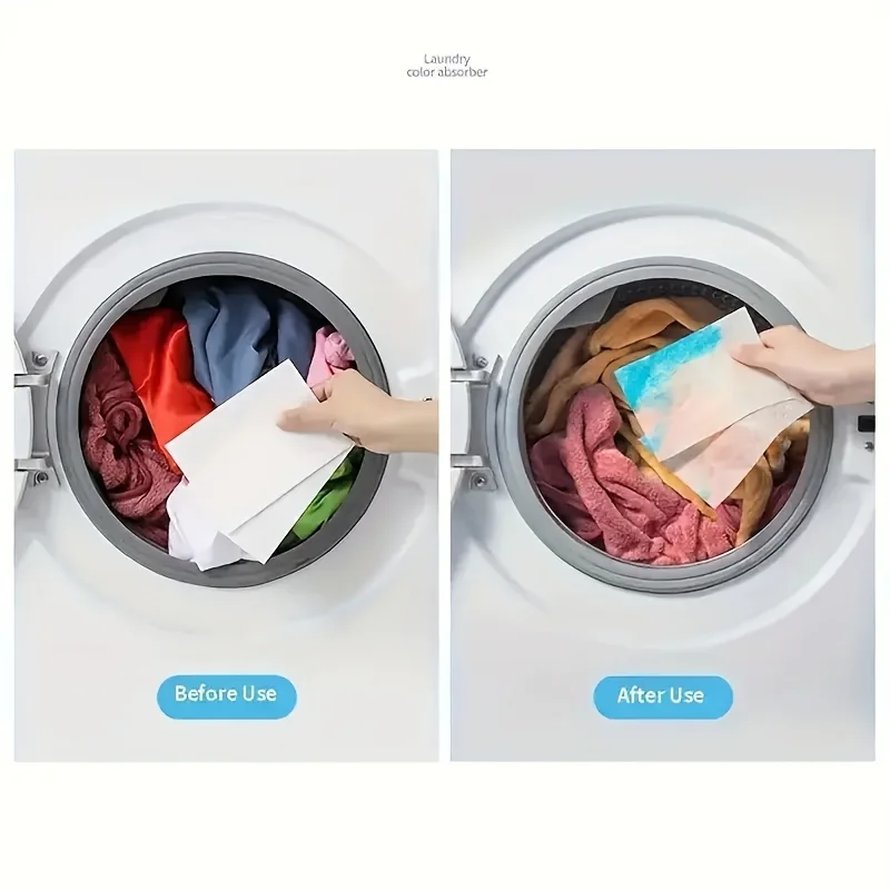 100 Anti-Fade Laundry Sheets - Dye Transfer Sheets for Washing Machine, Prevent Clothing from Staining and Leakage, Does Not Con