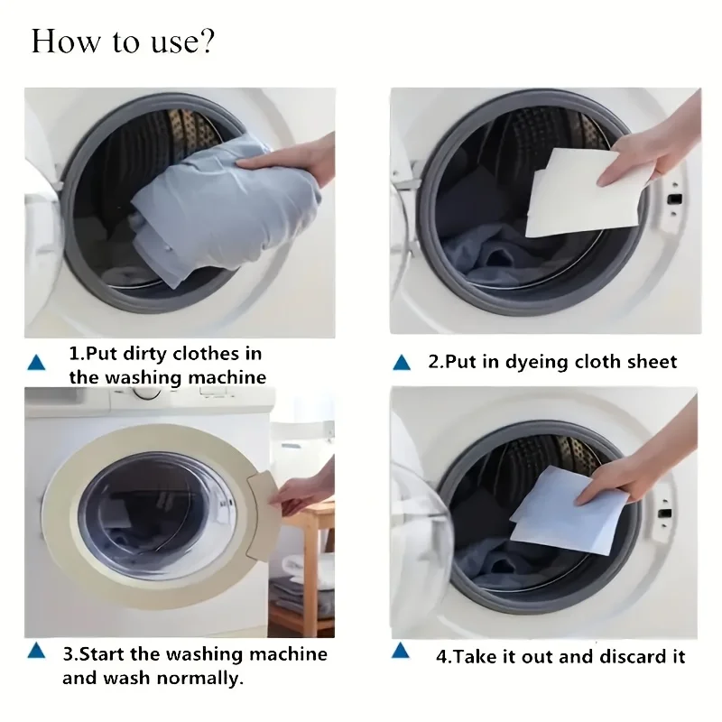 100 Anti-Fade Laundry Sheets - Dye Transfer Sheets for Washing Machine, Prevent Clothing from Staining and Leakage, Does Not Con