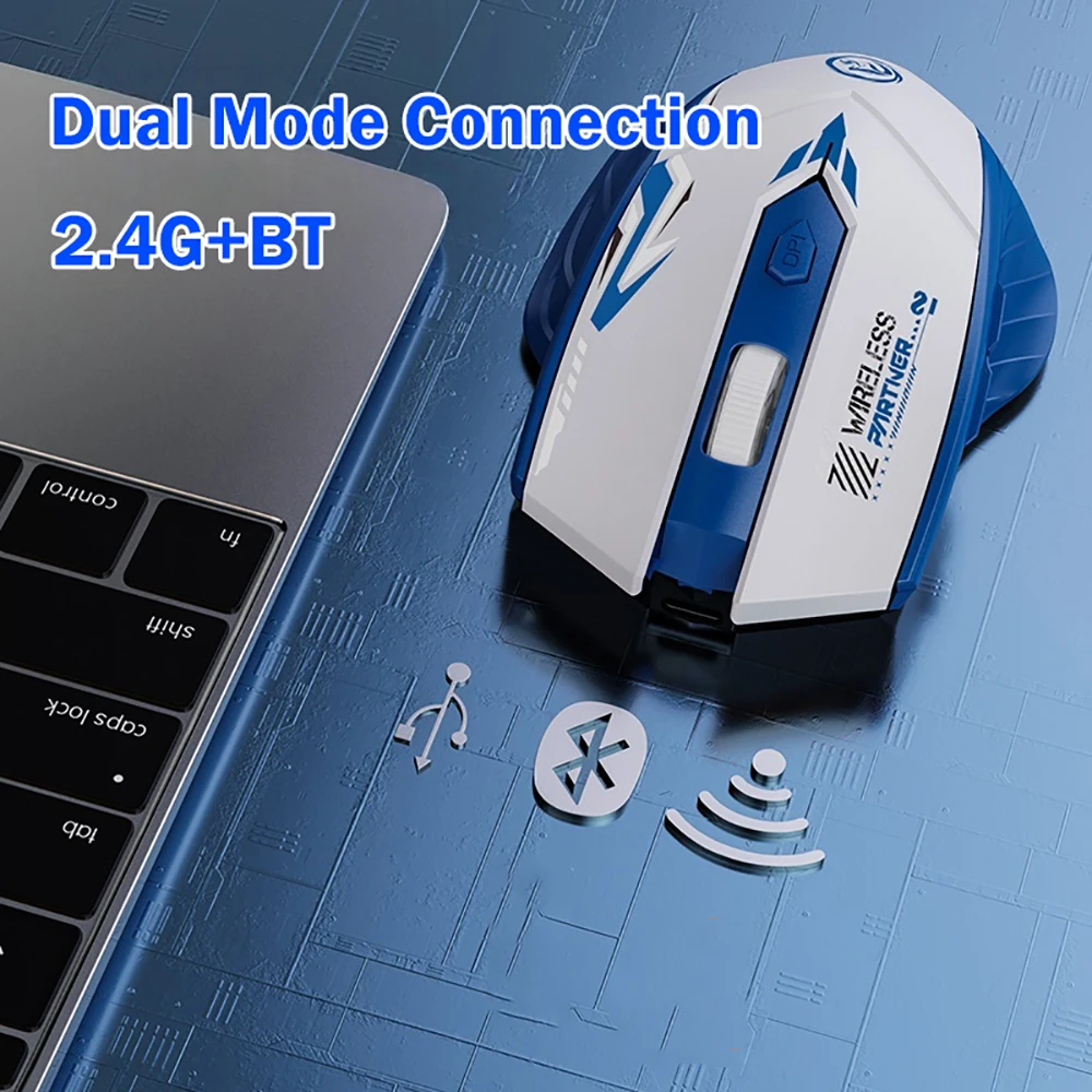 Bluetooth 5.4 Mouse Dual-Mode 2.4G Wireless Mouse 6 Buttons Gaming Mouse Office Silent Mice Rechargeable Mouse For PC Laptop