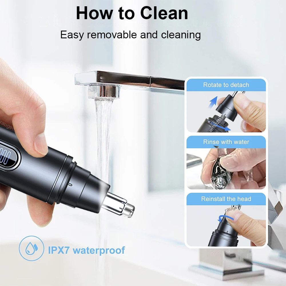Nose Hair Trimmer Mini Portable Electric Nose Hair Clipper Rechargeable Automatic Shaving Nose Eyebrow Ear Painless Hair Remover