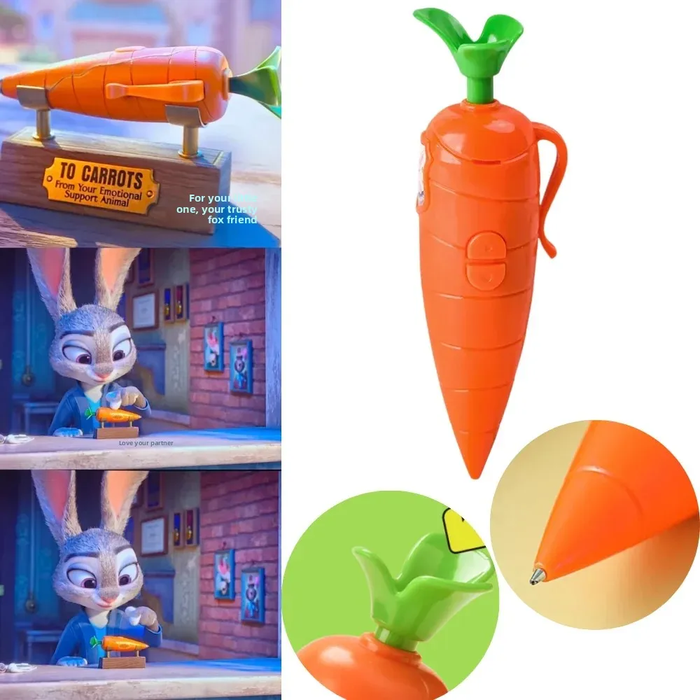 Judy & Nick Carrot Voice Recorder Electronic Sound Toy Can Write Graffiti Ballpoint Pen Novelty Voice Recorder Pen Gift