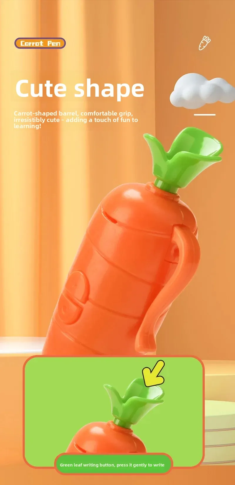 Judy & Nick Carrot Voice Recorder Electronic Sound Toy Can Write Graffiti Ballpoint Pen Novelty Voice Recorder Pen Gift