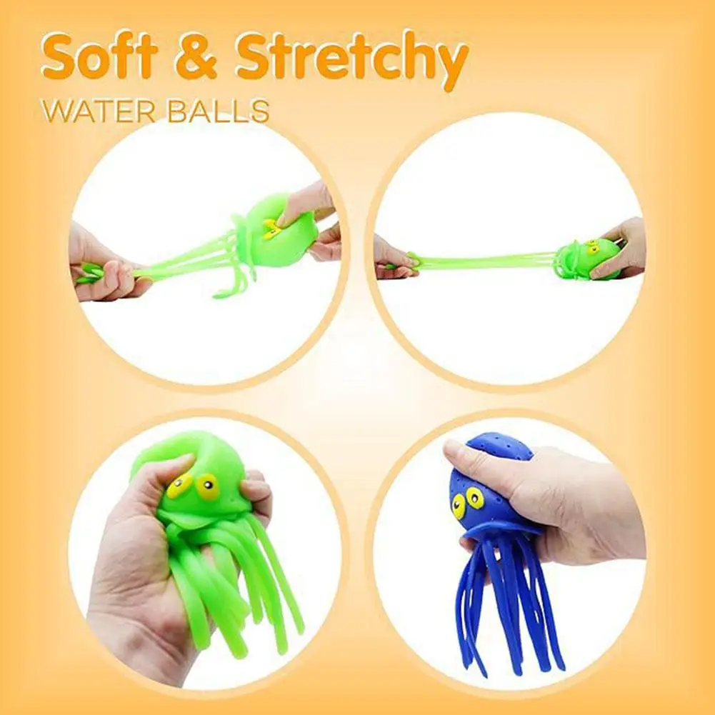 Baby Bath Toys Sponge Water Absorbing Octopus Squeezing Stress Relief Toys Summer Swimming Play Water Bath Toy for Children