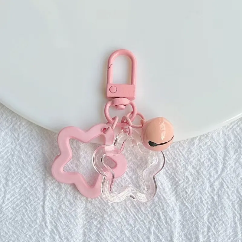 Colorful Star-Shaped Retractable Plastic ID Card Holder with Keychain. Cute and Practical, Suitable for Bus Cards, Campus ID