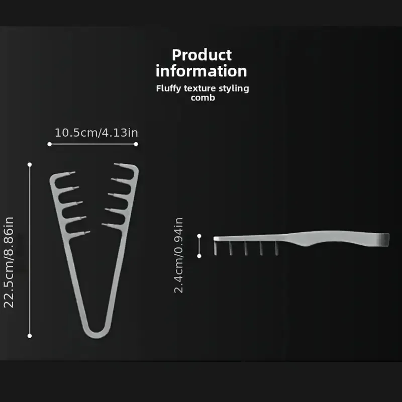 New Volumizing Wide-Tooth Hair Styling Comb Textured Styling Comb Korea Style Seam Covering Bangs Hair Combs For Men