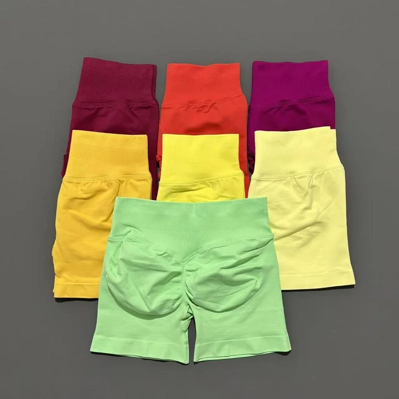 Women Gym Shorts Workout Scrunch Butt Seamless Leggings Seamless Yoga Leggings Bicycle Running Sportswear Fitness Sports Shorts