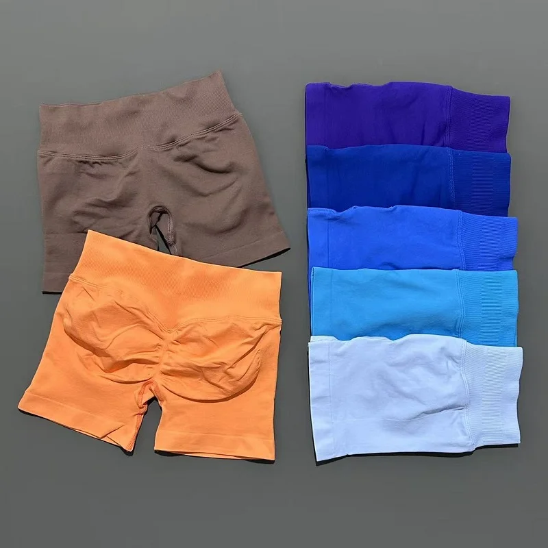 Women Gym Shorts Workout Scrunch Butt Seamless Leggings Seamless Yoga Leggings Bicycle Running Sportswear Fitness Sports Shorts