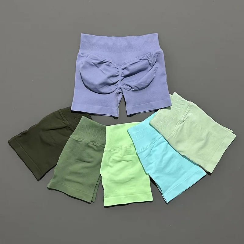 Women Gym Shorts Workout Scrunch Butt Seamless Leggings Seamless Yoga Leggings Bicycle Running Sportswear Fitness Sports Shorts