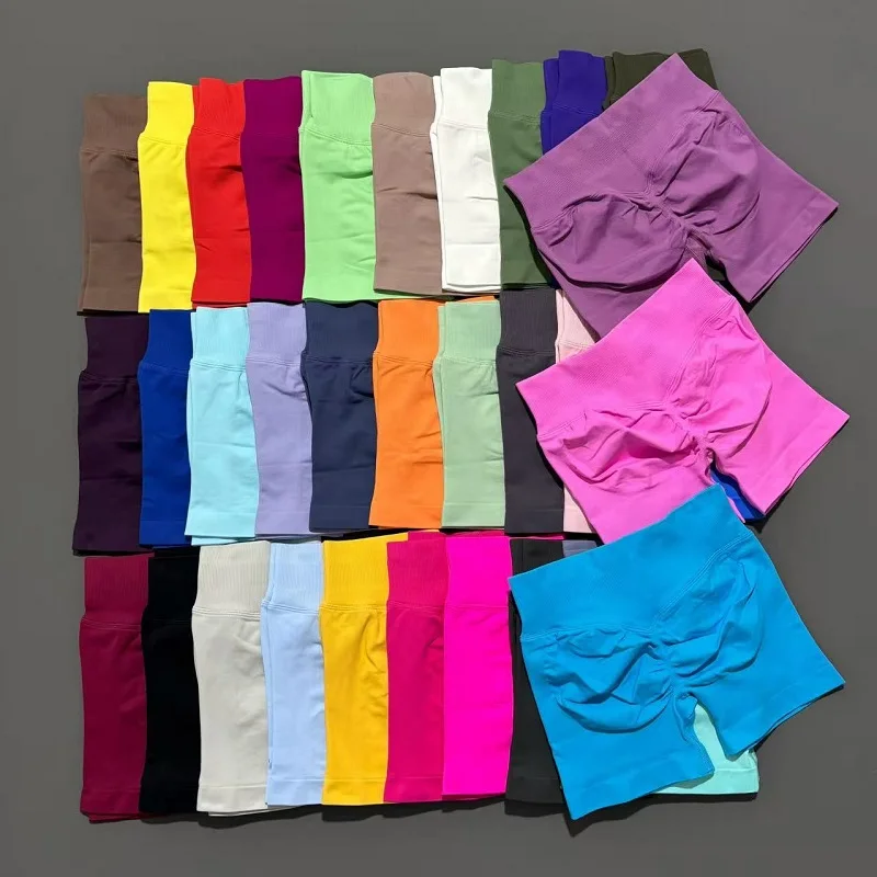 Women Gym Shorts Workout Scrunch Butt Seamless Leggings Seamless Yoga Leggings Bicycle Running Sportswear Fitness Sports Shorts