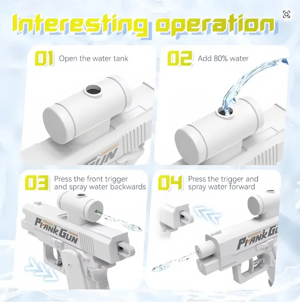 Two-Way Water Gun Prank Water Gun Toy Stress Relief Small Pistol Game Outdoor Indoor Adult Child Interaction Shoot Gift 2 Style