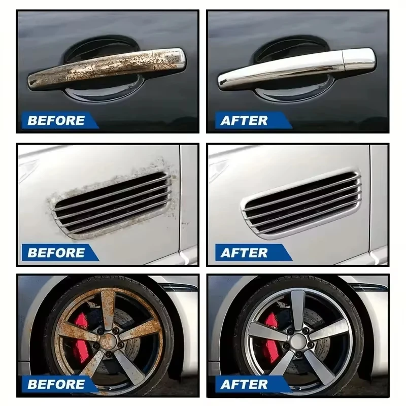 100mL Universal Rust Remover Revitalizing Spray for Car Wheels & Metal Surfaces Strong Decontamination Smooth & Reliable