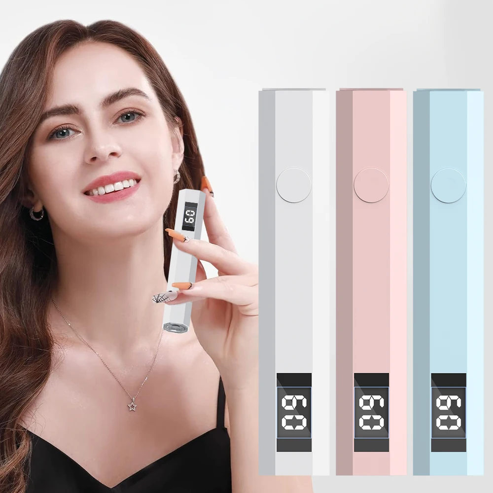 Mini UV Nail Light - Timers & Adjustable Stand, Handheld Nail Lamp for Gel Nails, Rechargeable Nail Dryer Flash Curing for Glue