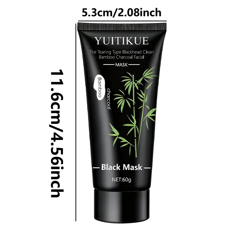 YUITIKUE Bamboo Charcoal Black Mask 60g - Tearing Type Deep Cleanse, Blackhead Removal for Clear Skin