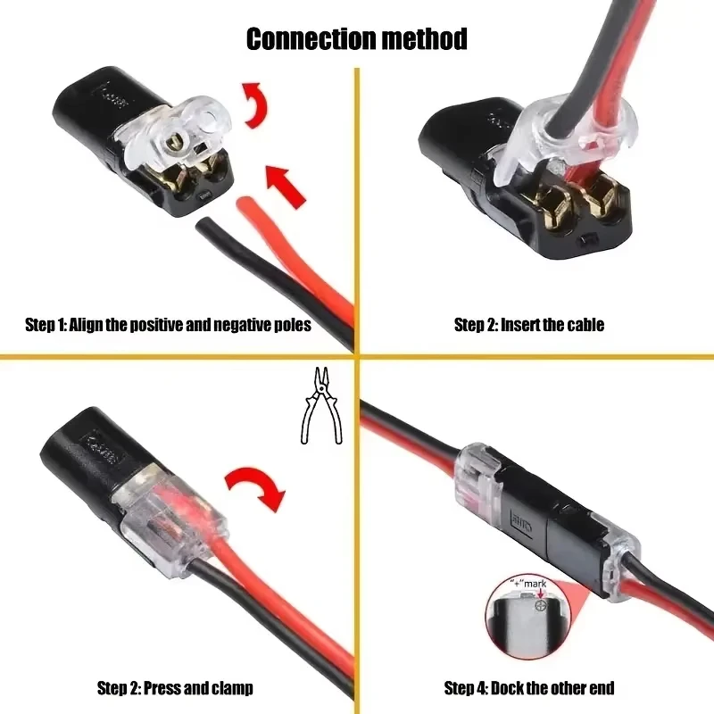 Electric Wire Connector No Strip Quick Dual Line Cable Interconnection Detachable Automotive Terminal Plug Universal Quality