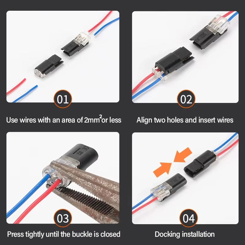 Electric Wire Connector No Strip Quick Dual Line Cable Interconnection Detachable Automotive Terminal Plug Universal Quality
