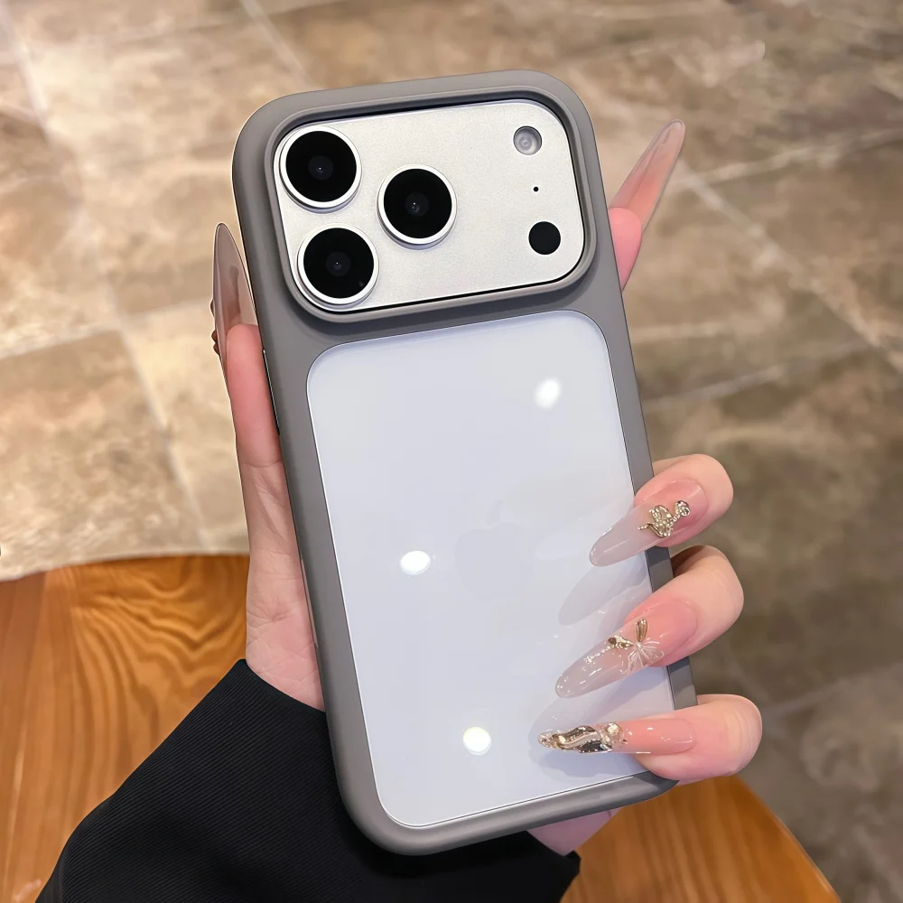 Intelligent Camera Touch Button Crystal Clear Phone Case for iPhone 18 17 Pro Max 16 Pro Air Transparent Shockproof Cover Funda