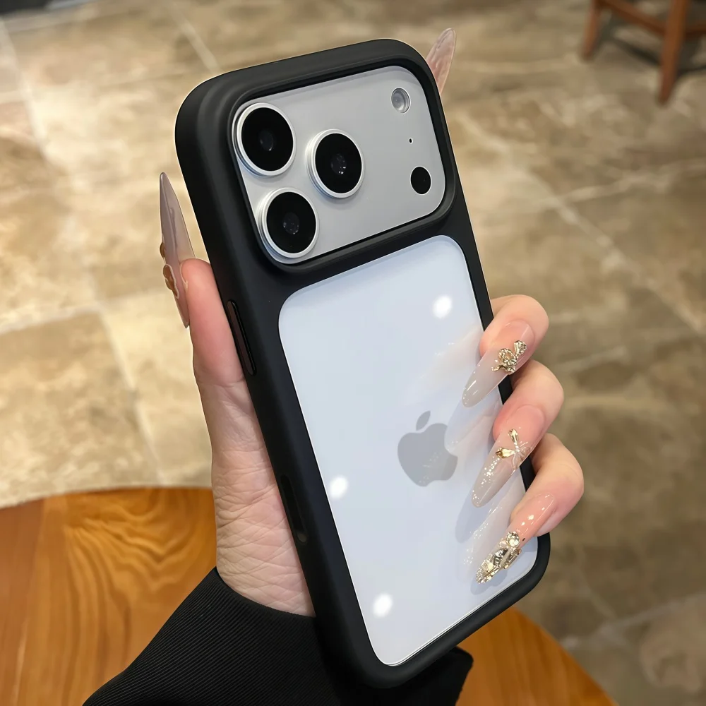 Intelligent Camera Touch Button Crystal Clear Phone Case for iPhone 18 17 Pro Max 16 Pro Air Transparent Shockproof Cover Funda