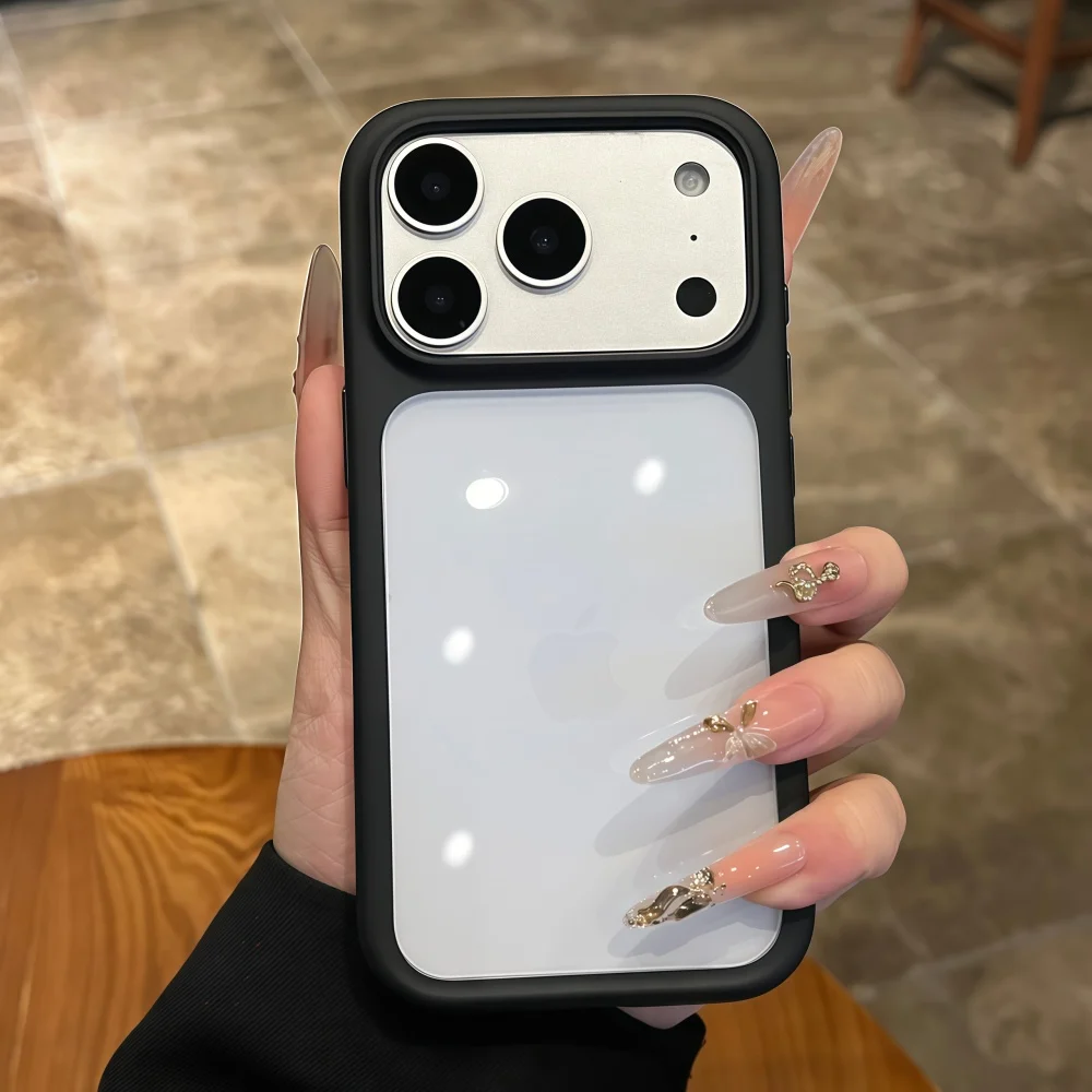 Intelligent Camera Touch Button Crystal Clear Phone Case for iPhone 18 17 Pro Max 16 Pro Air Transparent Shockproof Cover Funda
