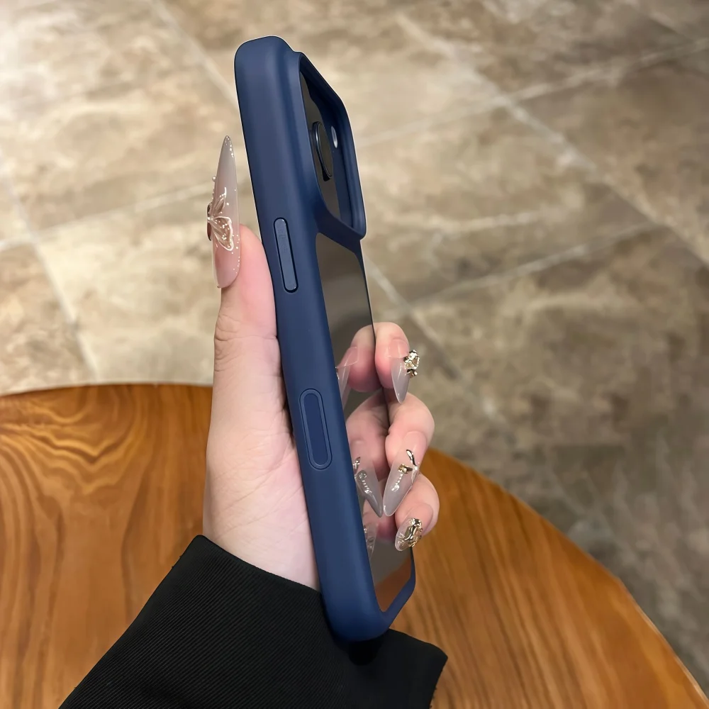 Intelligent Camera Touch Button Crystal Clear Phone Case for iPhone 18 17 Pro Max 16 Pro Air Transparent Shockproof Cover Funda