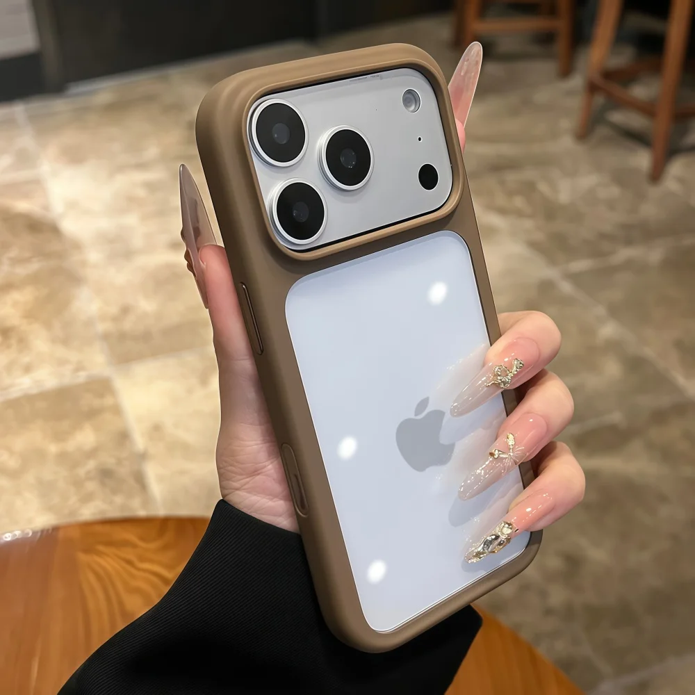 Intelligent Camera Touch Button Crystal Clear Phone Case for iPhone 18 17 Pro Max 16 Pro Air Transparent Shockproof Cover Funda