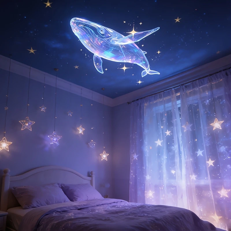 LED USB Projector Light 1/3/6pcs Projection Patterns-Adjustable Whale Butterfly Star Night Light Christmas Halloween Decoration