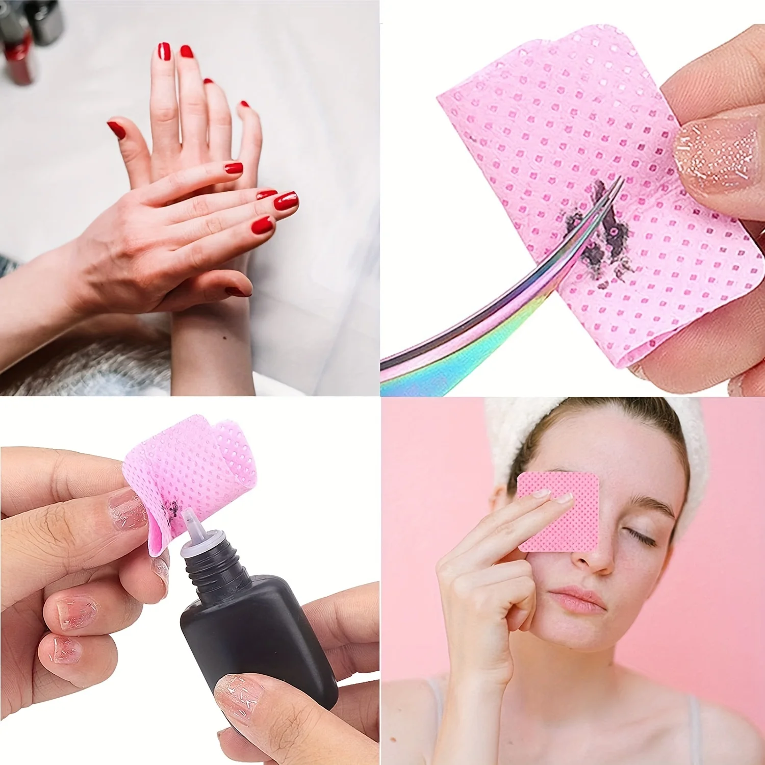 20-600pcs Lint-Free Nail Wipes Gel Cleansing Tissues Aluminum-Free Nail Polish Remover Pads for Nail Beauty Cleaning Care Tool