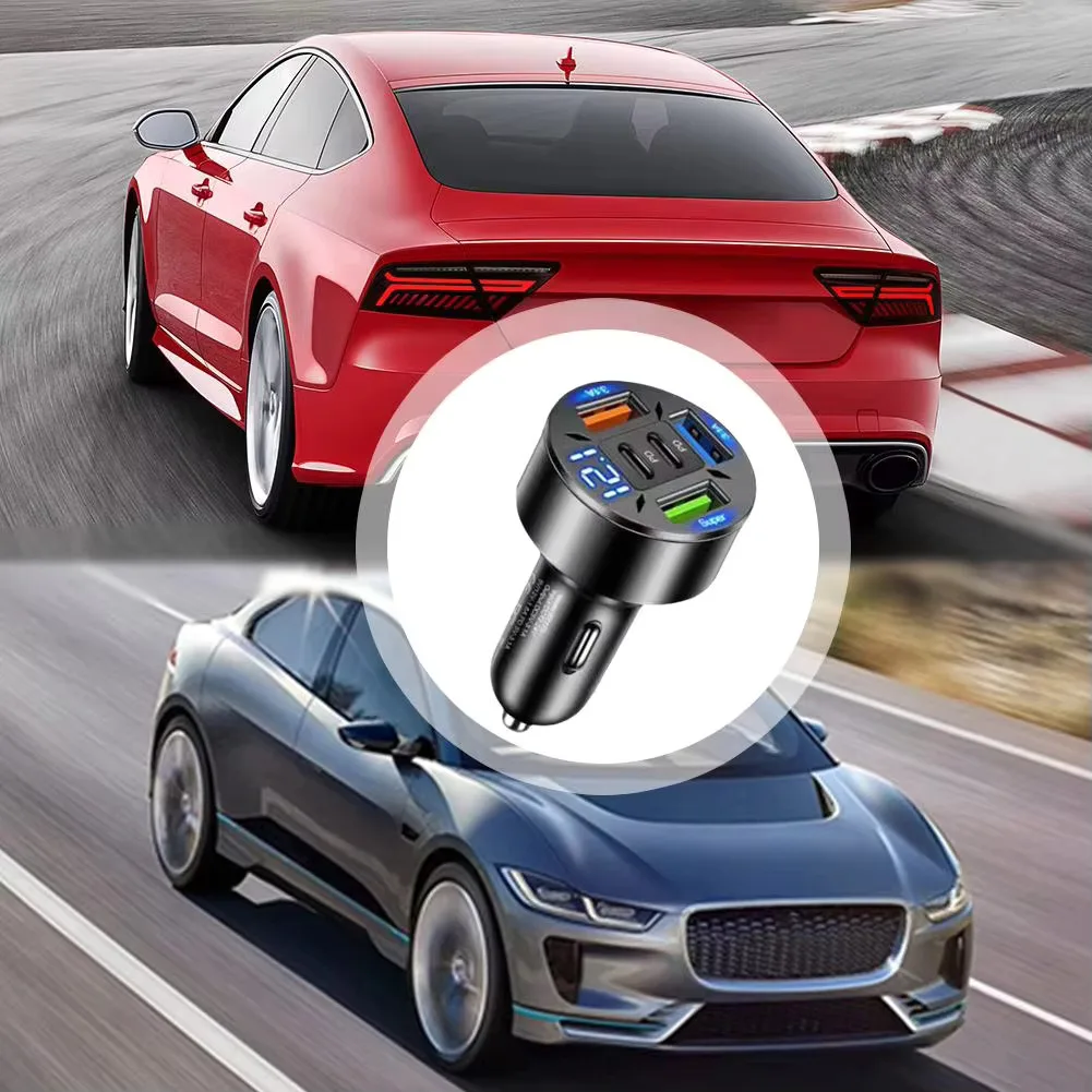 250W 5 Ports Car Charger Fast Charging PD QC3.0 USB C Car Phone Charger Type C Adapter In Car For IPhone