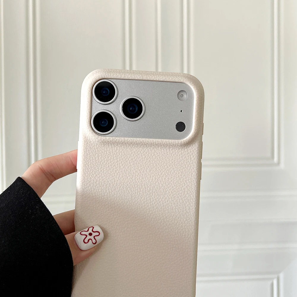 Luxury Leather Texture Phone Case For iPhone 18 17 Pro Max 17 Air 16 Plus 15 14 13 12 11 Pro Max Shockproof Soft TPU Cover Shell