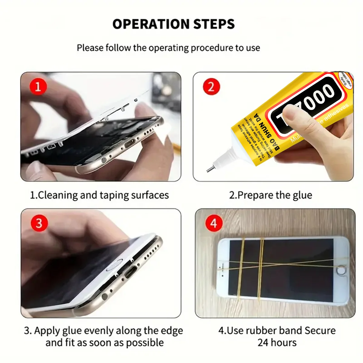 B-7000 Clear Contact Adhesive 15ml/50ml/110ml for Phone T-7000 Repair Universal Glass Plastic DIY Precision Applicator