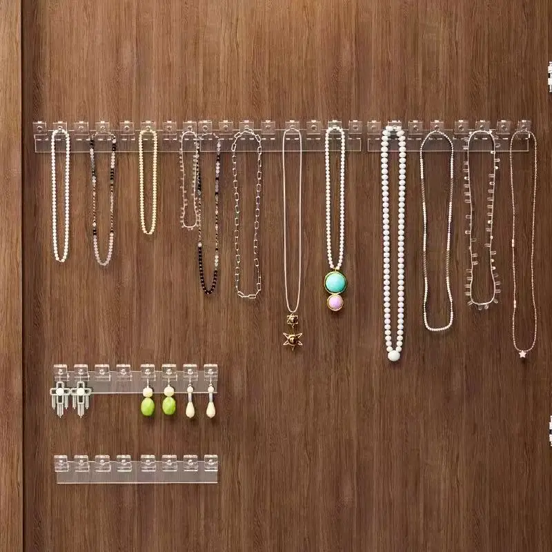 3/6/12/18pcs Necklace Storage Rack, Bracelet And Earrings Link With 8 Hooks, Anti-Tangle Wall-Mounted Jewelry Display Rack