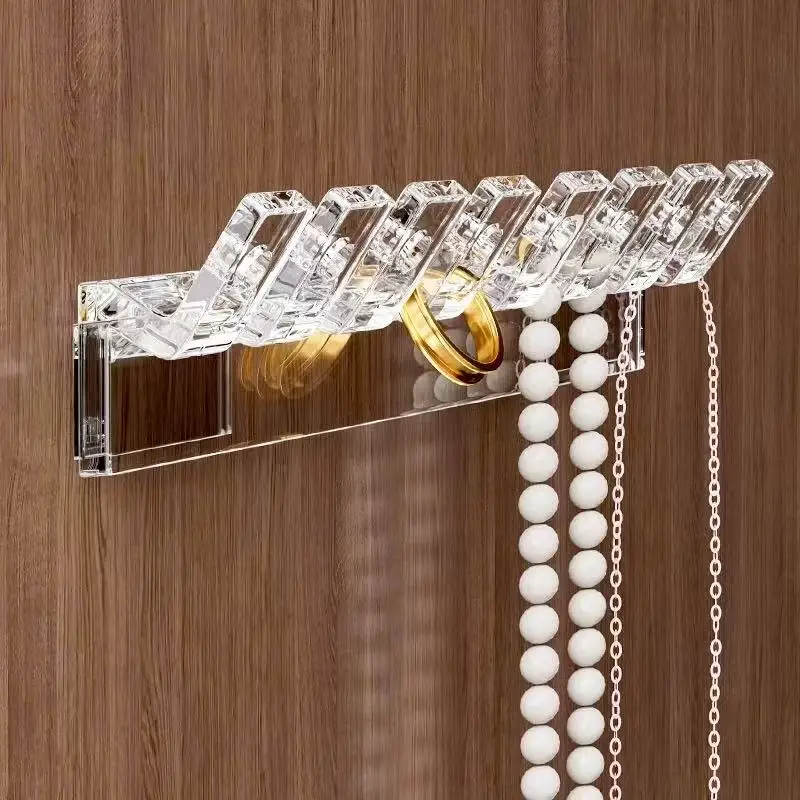 3/6/12/18pcs Necklace Storage Rack, Bracelet And Earrings Link With 8 Hooks, Anti-Tangle Wall-Mounted Jewelry Display Rack