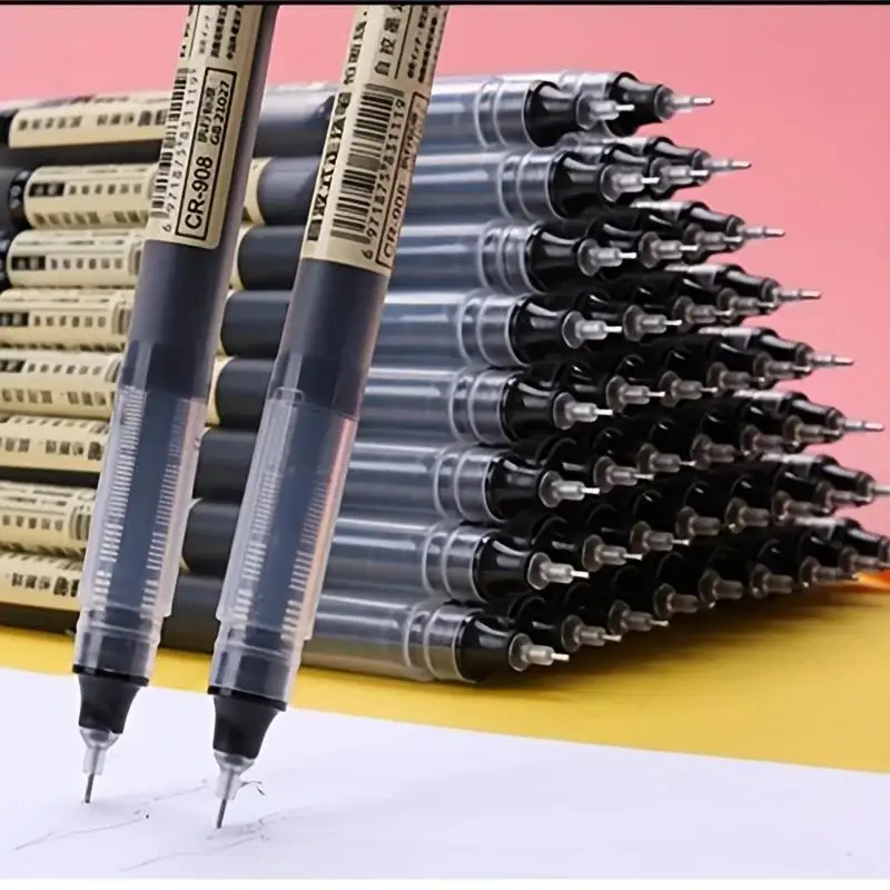 10pcs Gel Pens 0.5mm Needle Type Gel Ink Pens Straight Liquid Ballpoint Pen Colors Stationery School Office Writing Stationery