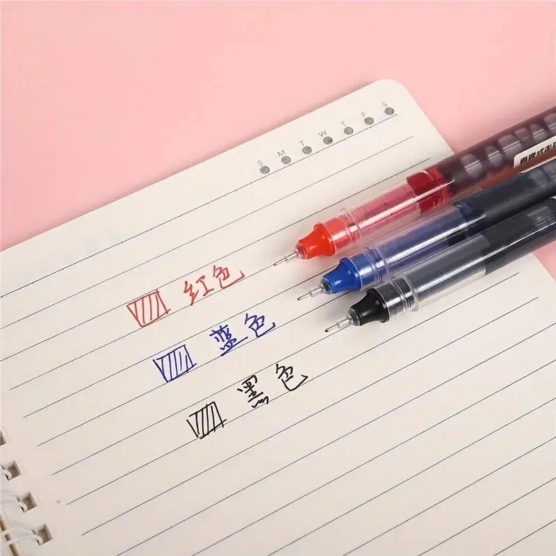 10pcs Gel Pens 0.5mm Needle Type Gel Ink Pens Straight Liquid Ballpoint Pen Colors Stationery School Office Writing Stationery
