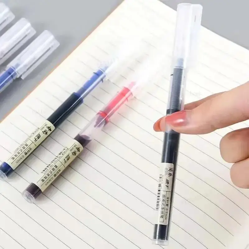 10pcs Gel Pens 0.5mm Needle Type Gel Ink Pens Straight Liquid Ballpoint Pen Colors Stationery School Office Writing Stationery