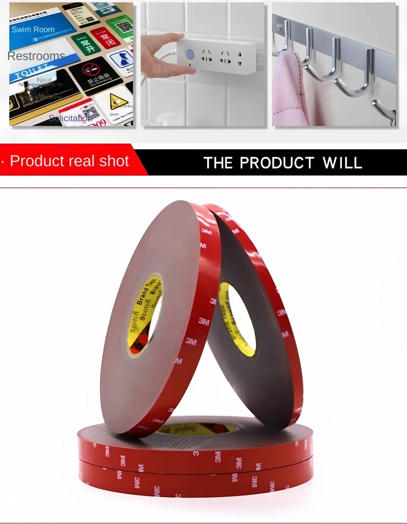 3M VHB Strong Double Sided Adhesive 3M 4229P 5-50mm Waterproof Traceless Foam Adhesive Tape For Car Home Indoor High Temperature