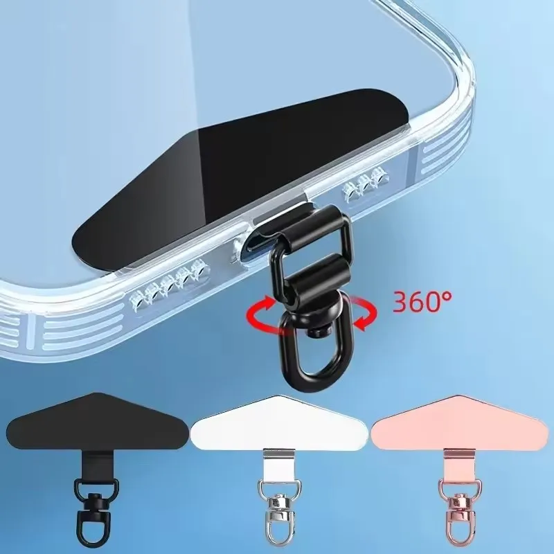 Anti-Lost Phone Lanyard Universal Replacement Connector Tether Tab Clip Metal Card Pad Adapter for IPhone Samsung Secure Fit