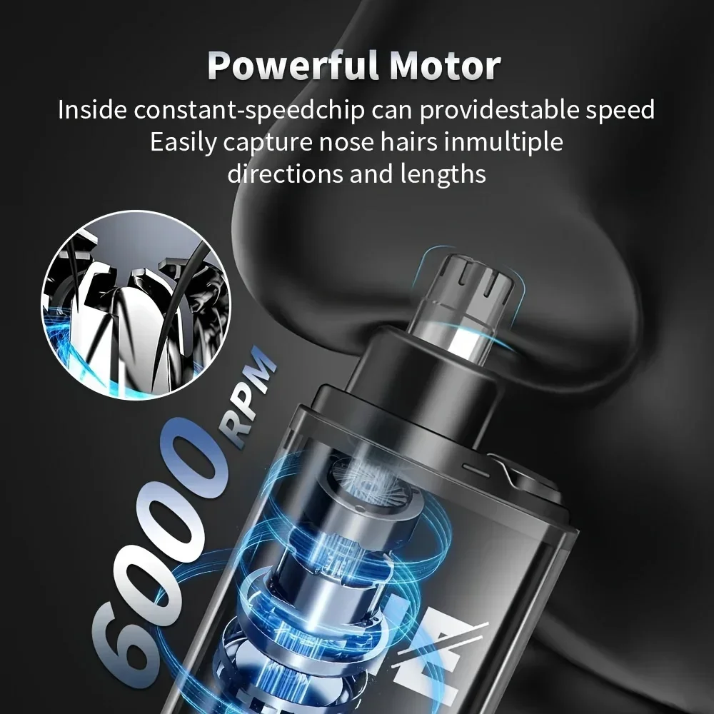 Nose Ear Hair Trimmer for Men - USB C Rechargeable Portable Fast Charge, Compact Grooming Kit