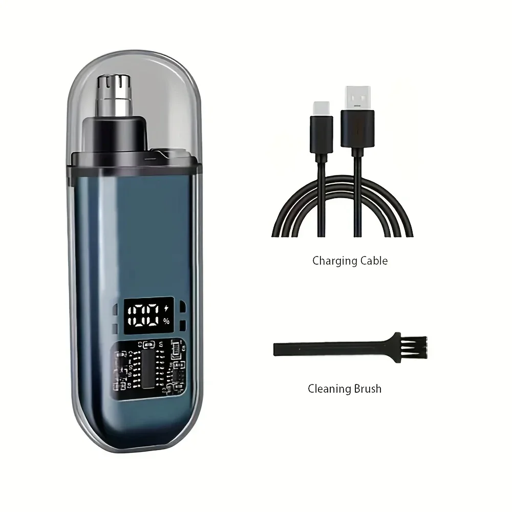 Nose Ear Hair Trimmer for Men - USB C Rechargeable Portable Fast Charge, Compact Grooming Kit