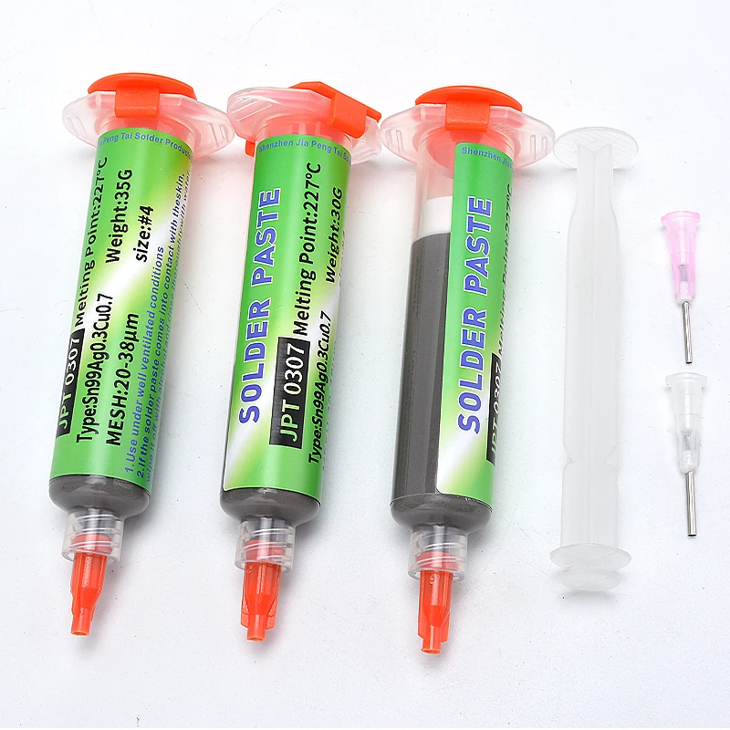Lead Free High-Temperature Solder Paste Sn99 Ag0.3 Cu0.7 Needle Tube, Mobile Phone USB Socket Repair, LED Soldering
