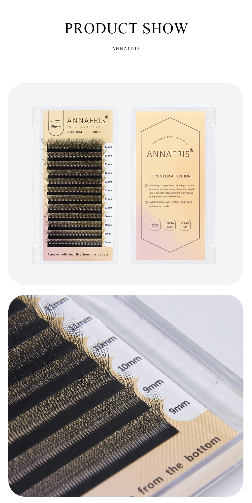 ANNAFRIS Premade Volume Fan YY 3D 4D 5D W-Shaped Lash Automatic Flowering W Lashes Extension Natural Soft Full Dense Mink Lash