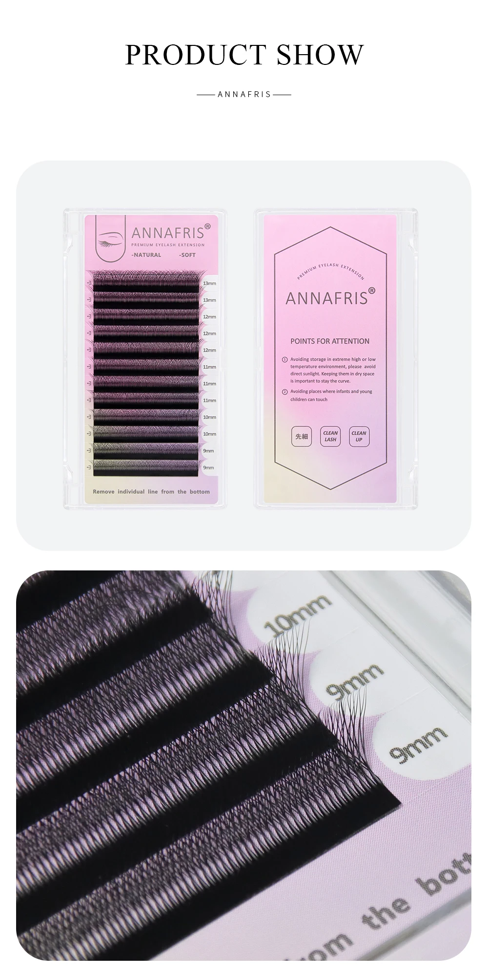 ANNAFRIS Premade Volume Fan YY 3D 4D 5D W-Shaped Lash Automatic Flowering W Lashes Extension Natural Soft Full Dense Mink Lash