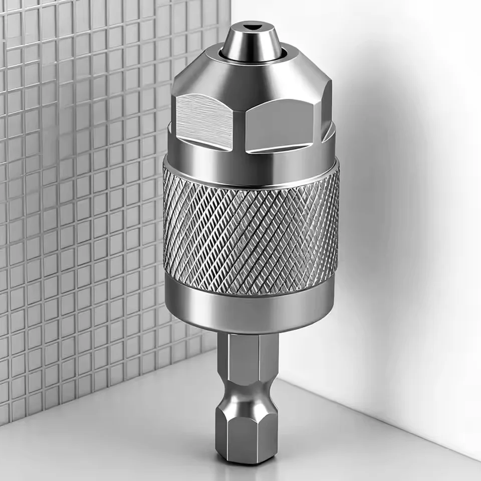 Drill Chuck Adapter Quick Change Pneumatic Drill Chuck 3-Jaw Hex Shank Chuck Professional Converter Hex Shank for Woodworking
