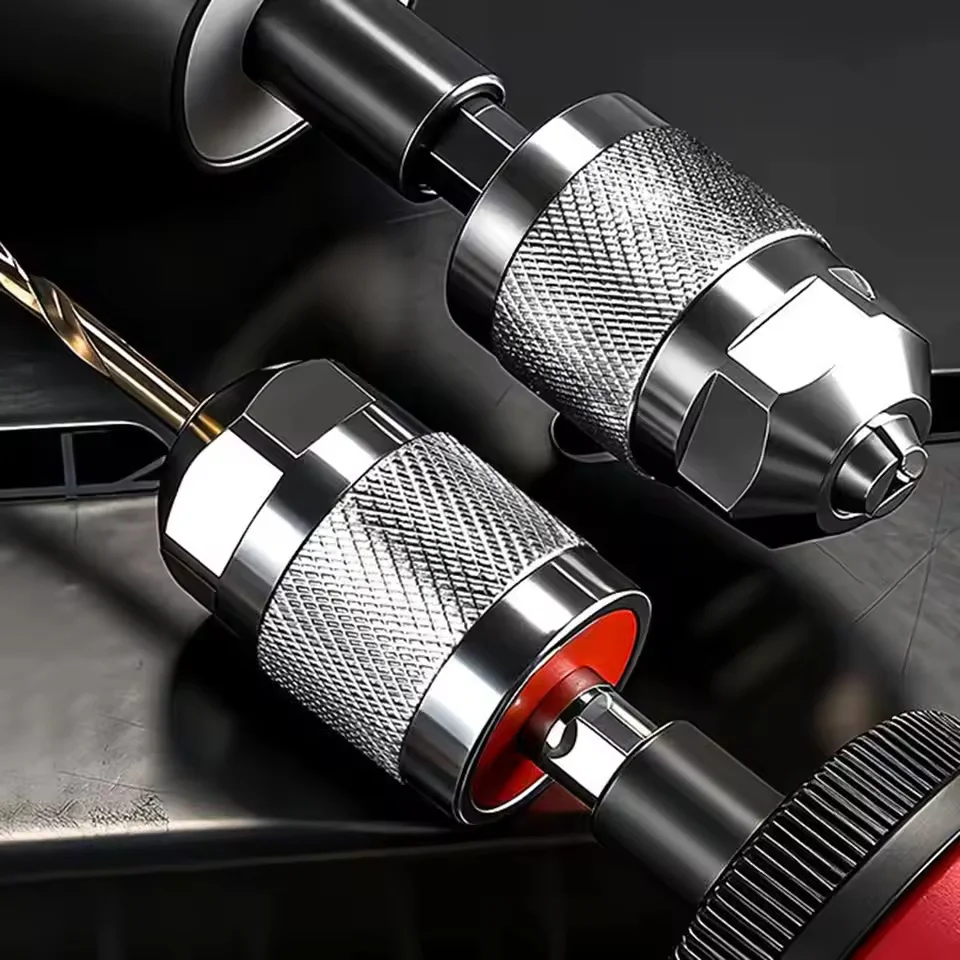 Drill Chuck Adapter Quick Change Pneumatic Drill Chuck 3-Jaw Hex Shank Chuck Professional Converter Hex Shank for Woodworking